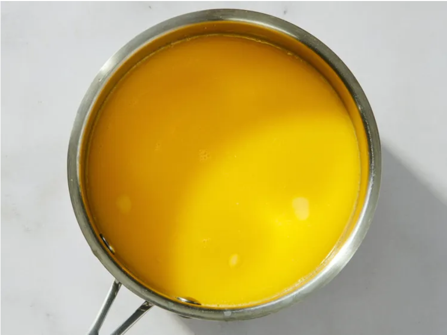 A saucepan with melted butter